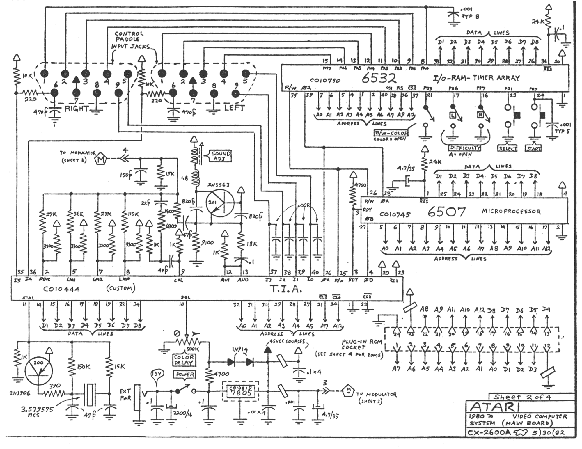 Atari CX2600A Schematic