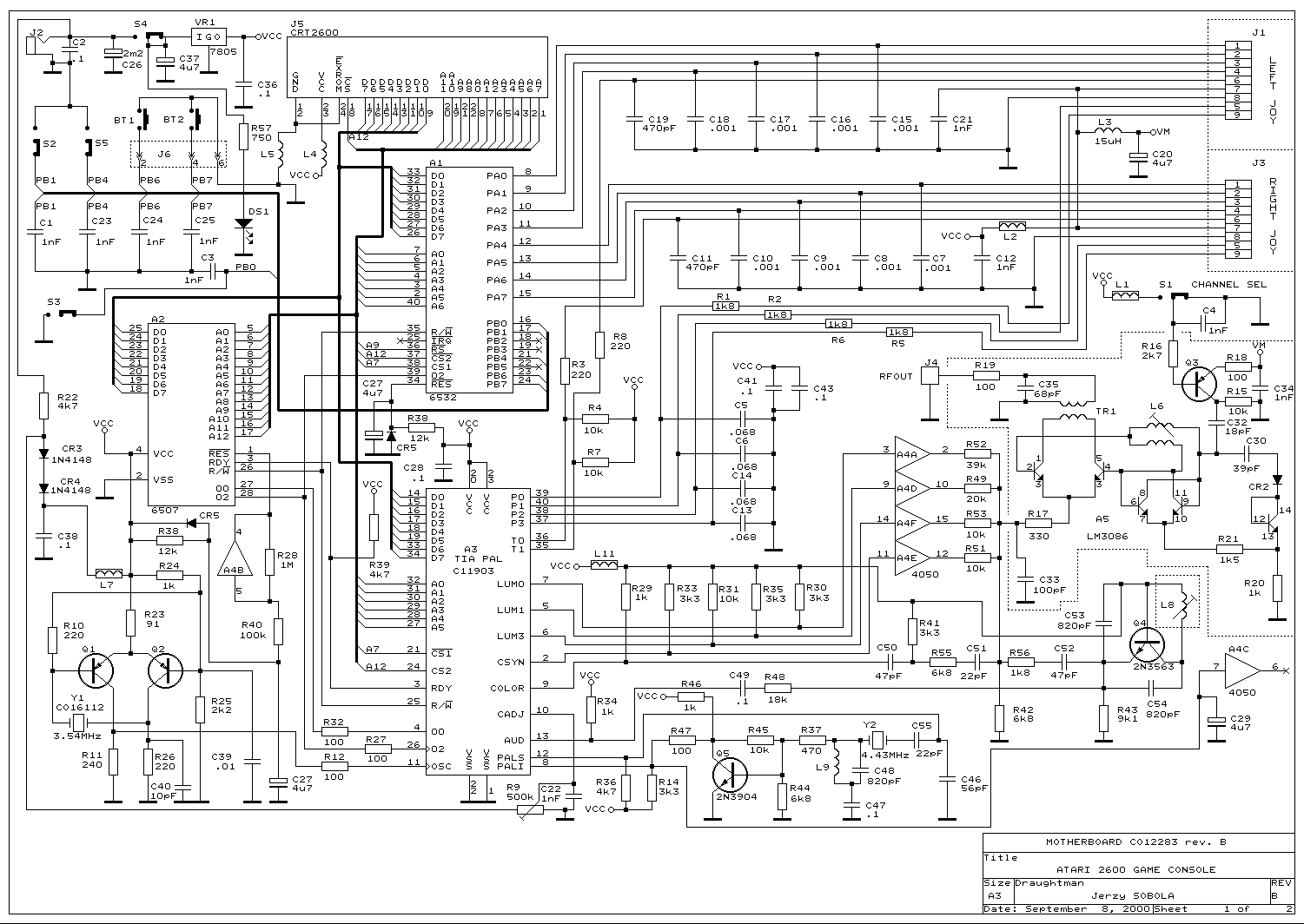 Atari 2600 Junior Motherboard