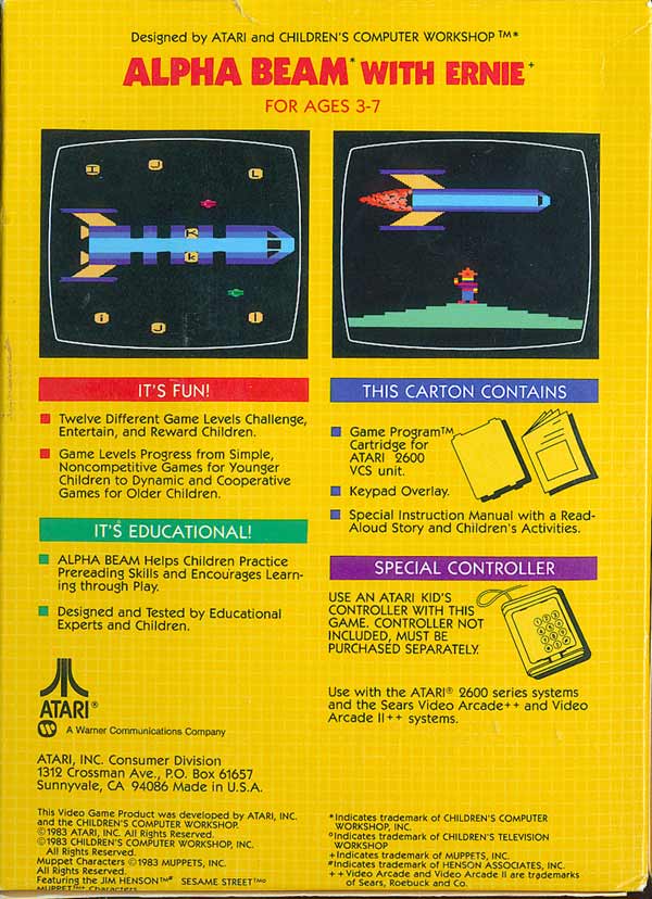 Alpha Beam with Ernie - Box Back