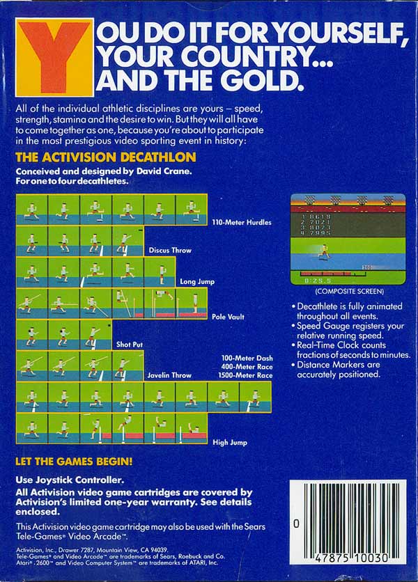 Activision Decathlon, The - Box Back