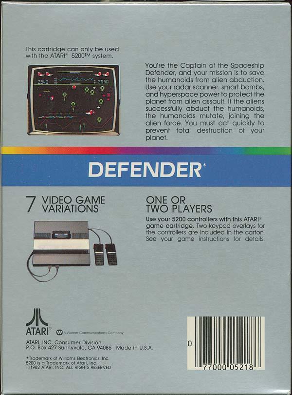 Defender - Box Back