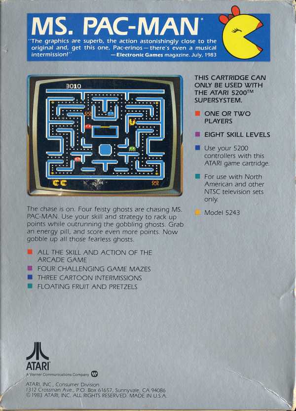 Ms. Pac-Man - Box Back