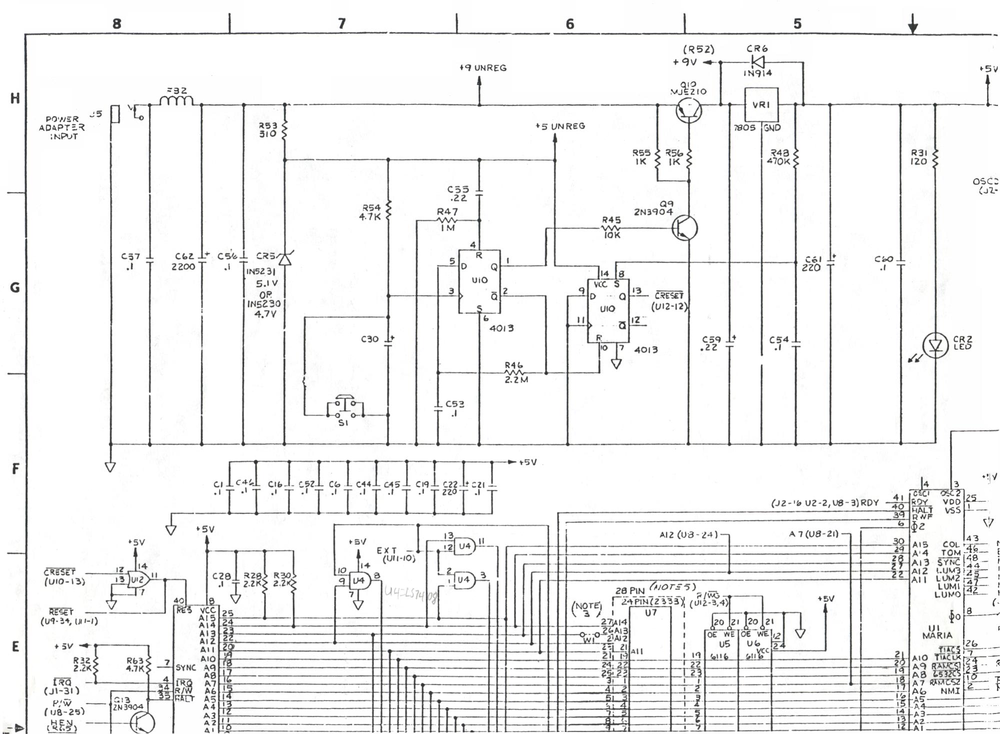 Atari 7800 Board - Upper Left Corner