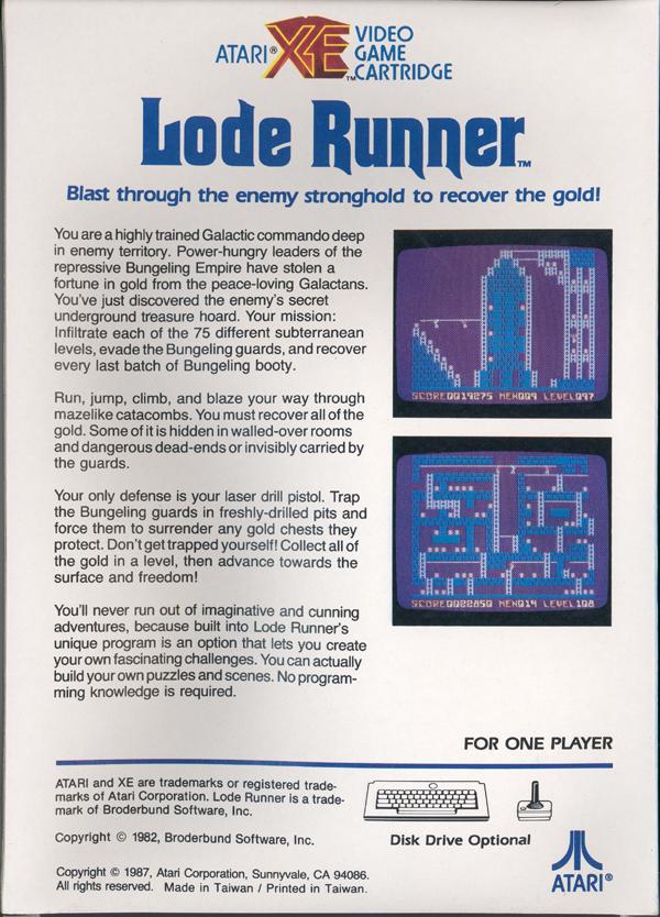 Lode Runner - Box Back